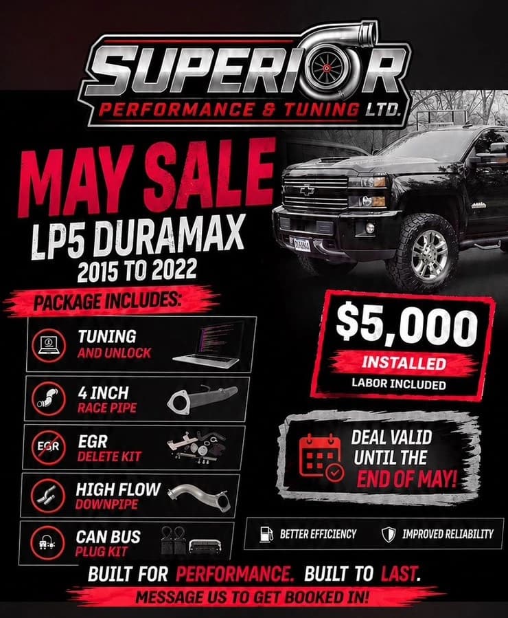 May Sale — LP5 Duramax 2015–2022