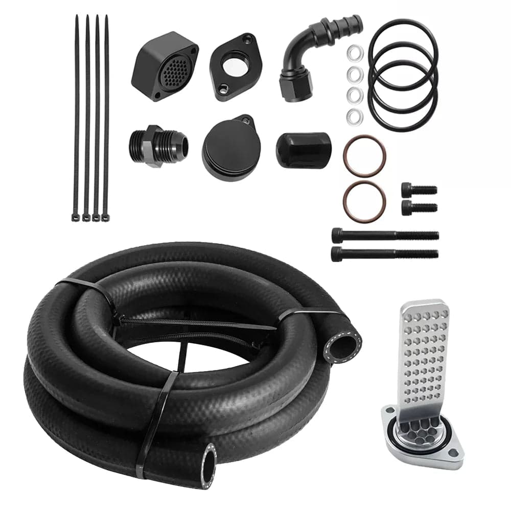 2011-2026 6.7L Ford Powerstroke CCV PCV Reroute Kit - Baffle Style Engine Crankcase Ventilation Kit 2